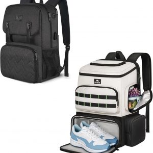 MATEIN Lunch Backpack, 15.6 Inch Insulated Cooler Lunchbox Back Pack, Gym Backpack with Lunch Compartment, Large Sports Bag with Detachable Shoe & Cooler Pouch