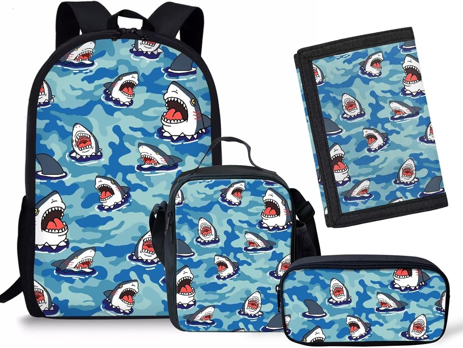 Rnyleeg Girls Kawaii Backpack Strawberry Cow Print Cute School Bag Bookbag for Preschool Kindergarten Lunch Bag Pencil Box and Toddler Tifold Wallets,4 In 1 - Image 9